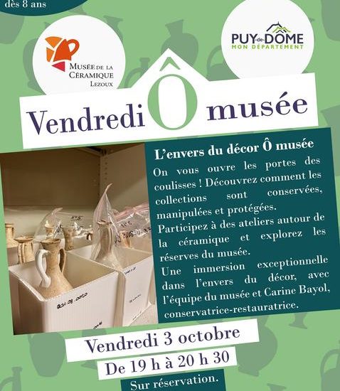© Les vendredis Ô musée - L’envers du décor Ô musée avec Carine Bayol, restauratrice et l’équipe de conservation du musée_Lezoux - Alain.Maillot_CD63
