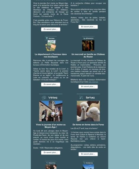 Newsletters et lettres d'infos de l'office de tourisme de Forez-Est